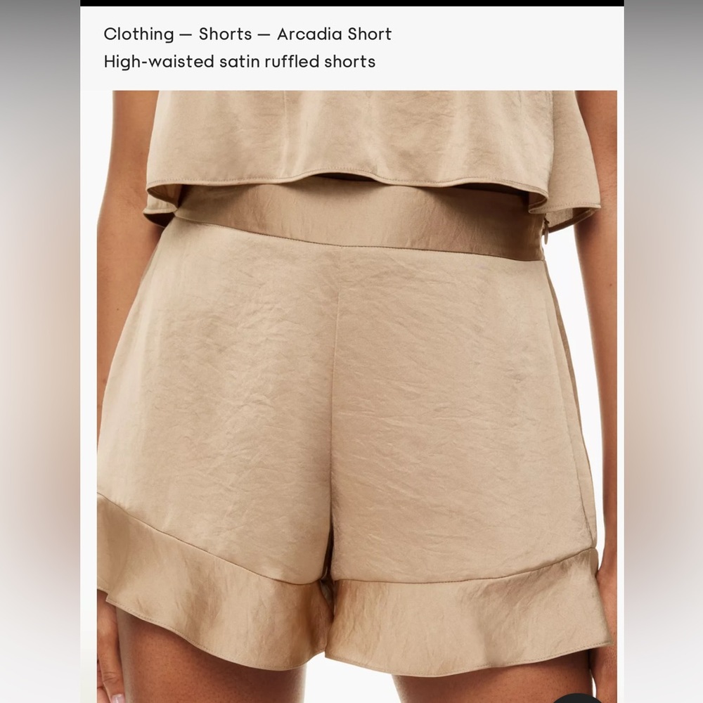 NEW ARITZIA SILK ARCADIA SHORTS 8